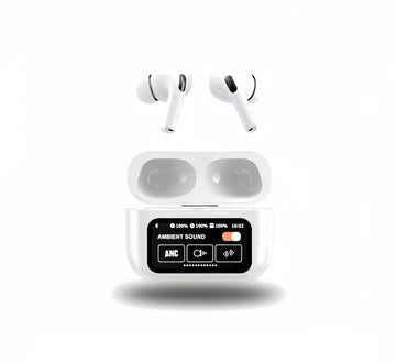 A9 Pro Touch Screen Airpods Pro – ANC Wireless Earbuds With Bluetooth 5.0, LCD Display, Super Bass And Pop-Up Feature